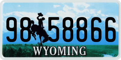 WY license plate 9858866