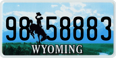 WY license plate 9858883
