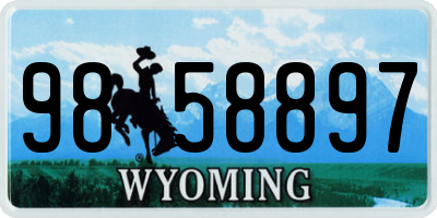 WY license plate 9858897