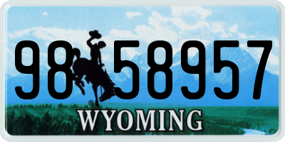 WY license plate 9858957