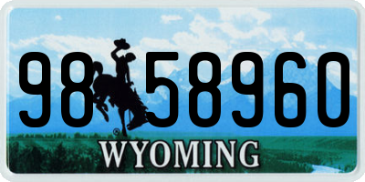 WY license plate 9858960
