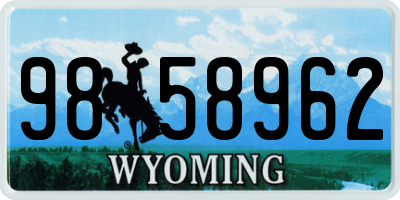 WY license plate 9858962