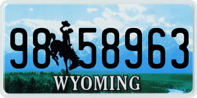 WY license plate 9858963