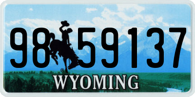 WY license plate 9859137