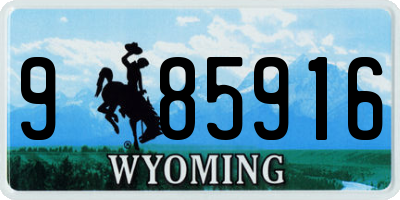 WY license plate 985916