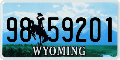 WY license plate 9859201