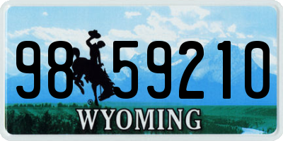 WY license plate 9859210