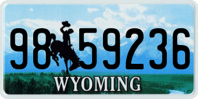 WY license plate 9859236