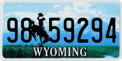 WY license plate 9859294
