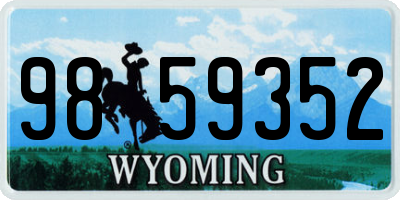 WY license plate 9859352