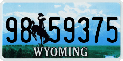 WY license plate 9859375
