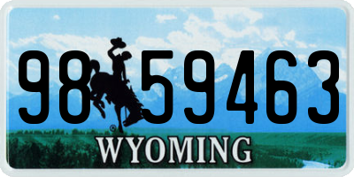 WY license plate 9859463