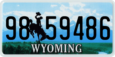 WY license plate 9859486