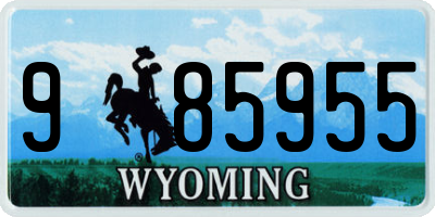 WY license plate 985955