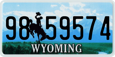 WY license plate 9859574