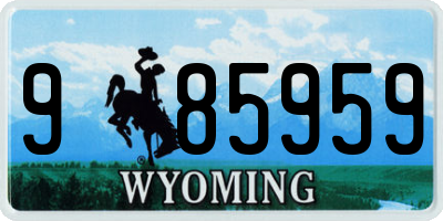 WY license plate 985959