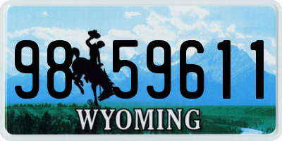 WY license plate 9859611