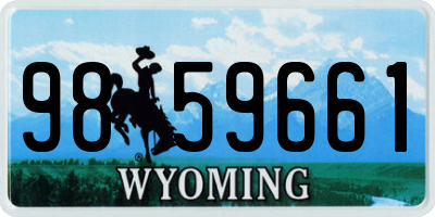 WY license plate 9859661