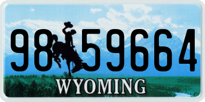 WY license plate 9859664