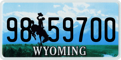 WY license plate 9859700