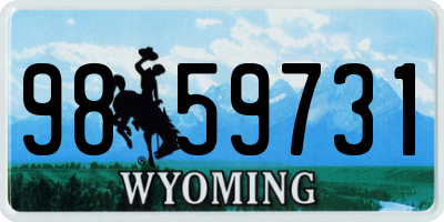 WY license plate 9859731