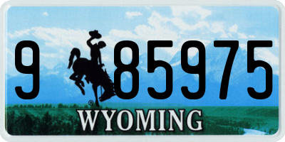 WY license plate 985975