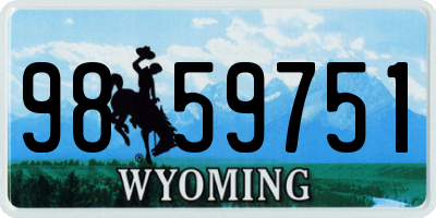 WY license plate 9859751