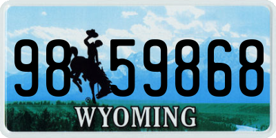 WY license plate 9859868