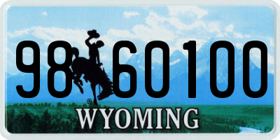 WY license plate 9860100