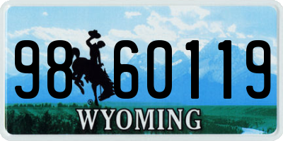 WY license plate 9860119