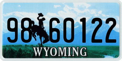 WY license plate 9860122