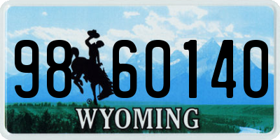 WY license plate 9860140