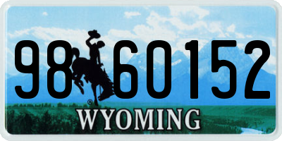 WY license plate 9860152