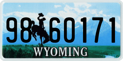 WY license plate 9860171