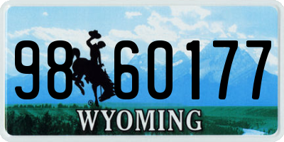 WY license plate 9860177