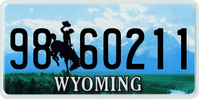 WY license plate 9860211