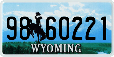 WY license plate 9860221