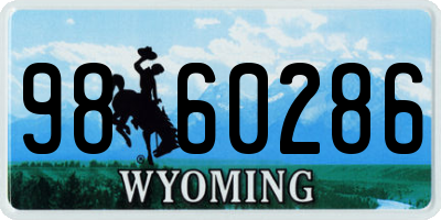 WY license plate 9860286