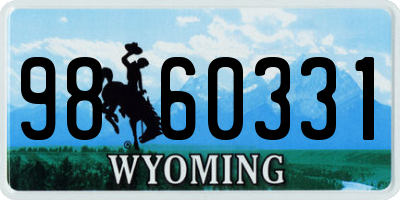 WY license plate 9860331