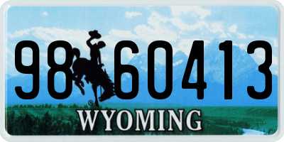 WY license plate 9860413