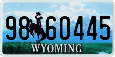 WY license plate 9860445