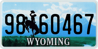 WY license plate 9860467