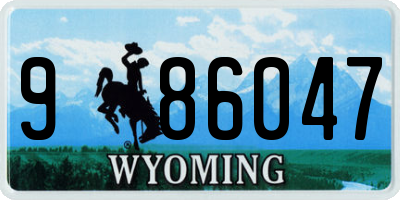 WY license plate 986047
