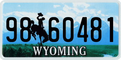 WY license plate 9860481