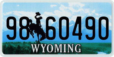 WY license plate 9860490