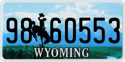 WY license plate 9860553