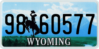 WY license plate 9860577
