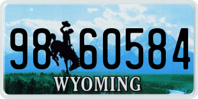 WY license plate 9860584
