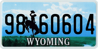 WY license plate 9860604