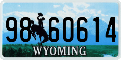 WY license plate 9860614